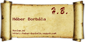 Héber Borbála névjegykártya